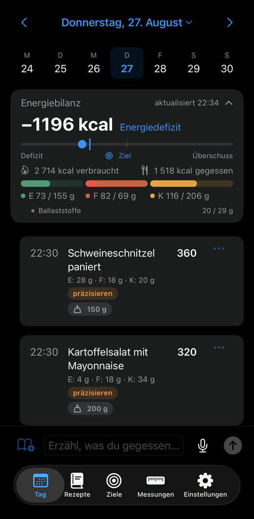 Fiteo auf Deutsch — Schweineschnitzel mit Kartoffelsalat