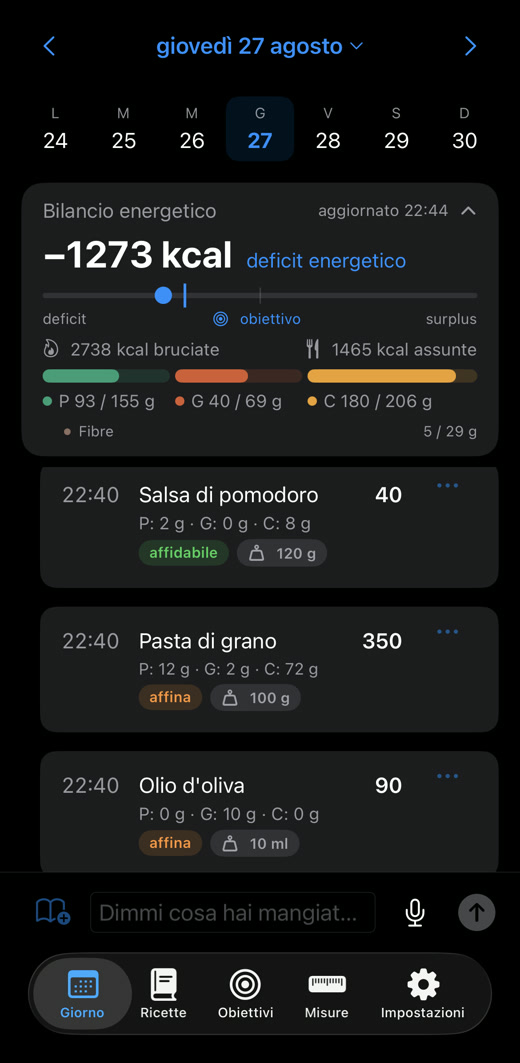 Fiteo in italiano — pasta al pomodoro